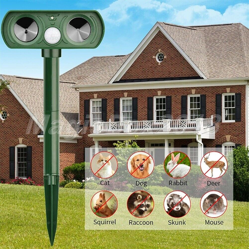 Ultrasonic Powered Repellent Pest Mice Ultrasound Outdoor Squirrel Rats Repell