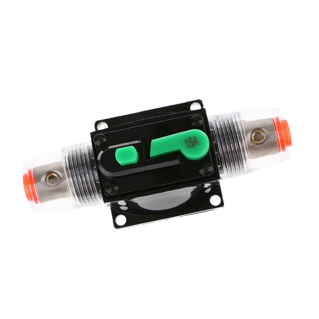 12V/24V/32V 15Amp In-Line Manual Reset Circuit Breaker Car RV Stereo Audio