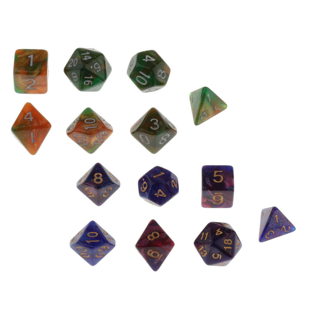 14 Pieces D4-D20 Polyhedral Dice Game for DND Party Game Casino Supplies