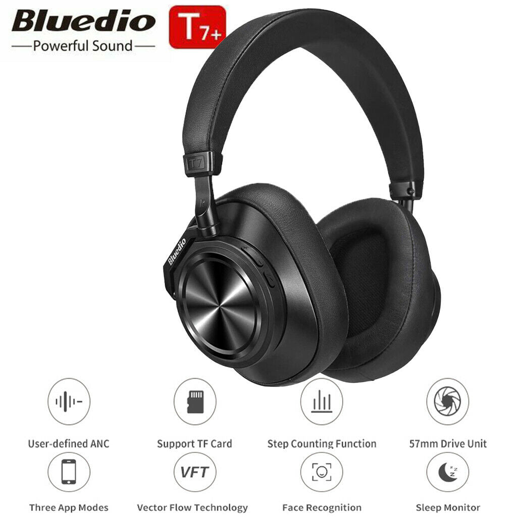 Wireless Bluetooth Stereo Over-Ear Headphones Active Noise Cancelling w/ TF Slot