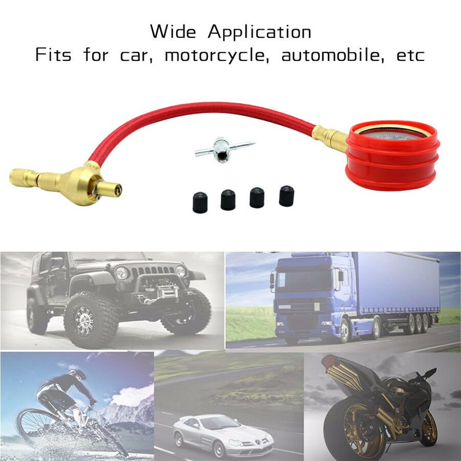 Tyre Deflator Rapid Tire Air Pressure Gauge Pointer Type Dial Valve Tool 75PSI
