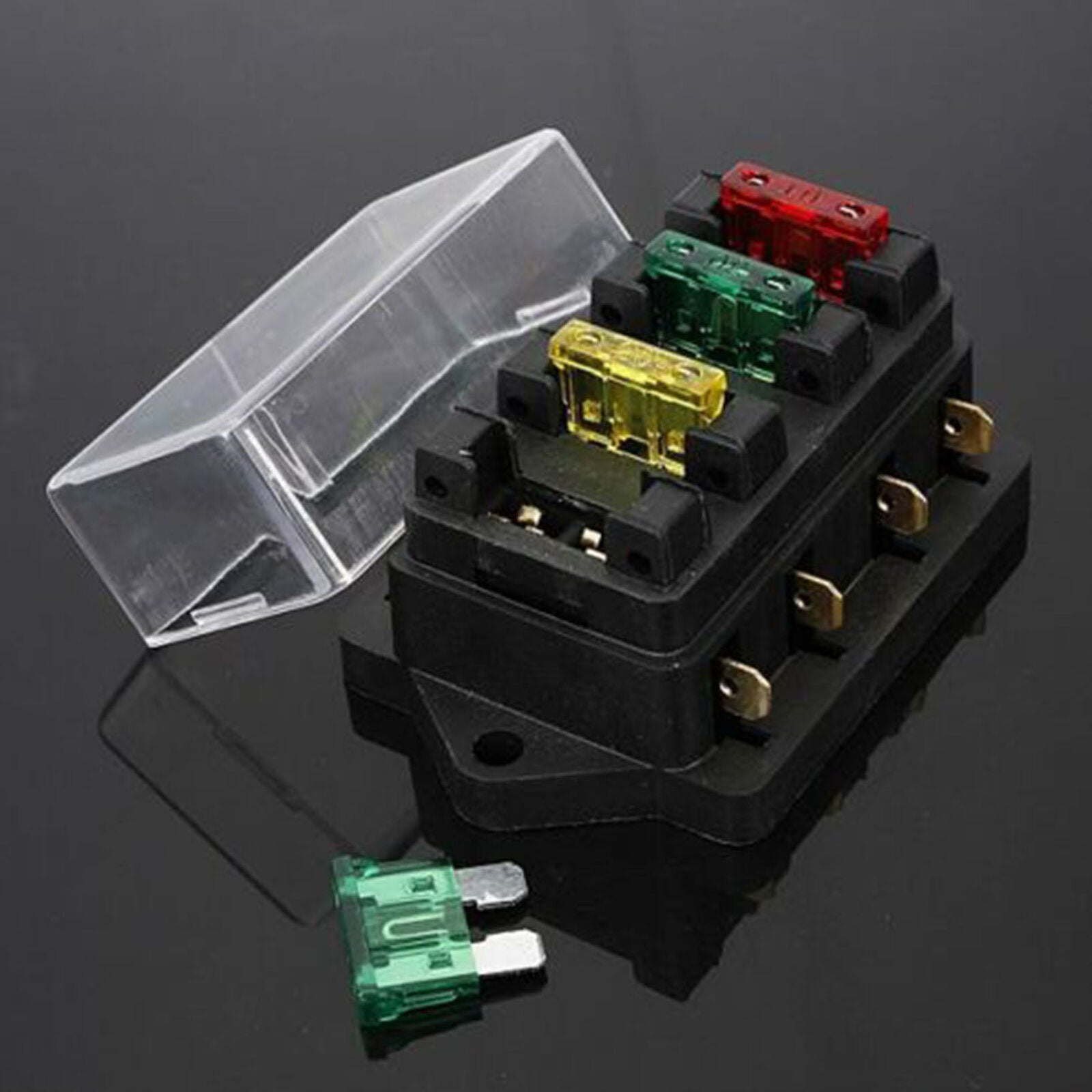 4 Way Car Boat Truck Circuit ATC ATO Standard Blade Fuse Box Holder Universal