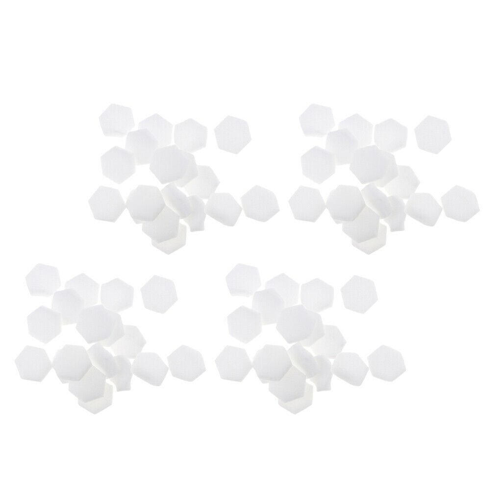 Set of 320 White Hexagon Disposable Nail Art Polish Transfer Sponge Template