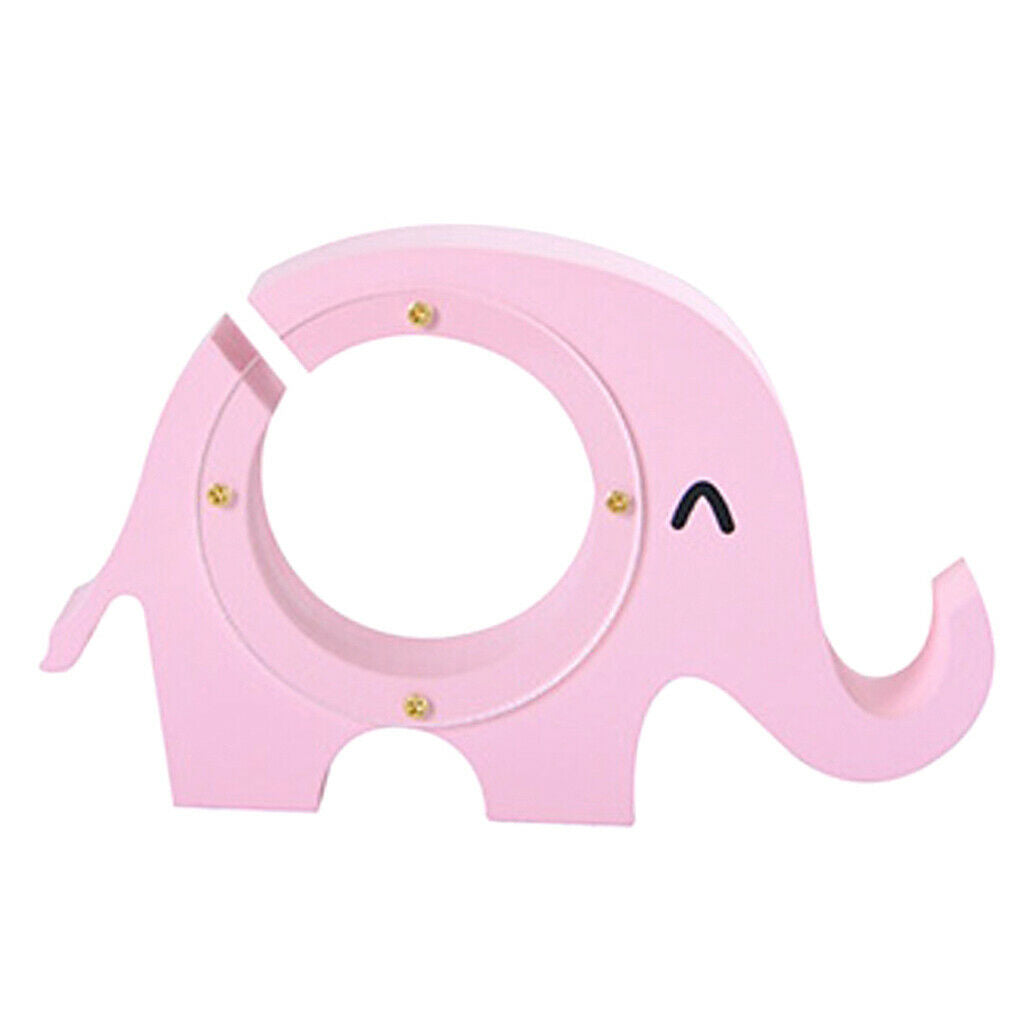 Elephant Coin Cash Box Piggy Bank Wood for Kids Coins Saving,Mobile Phone Holder