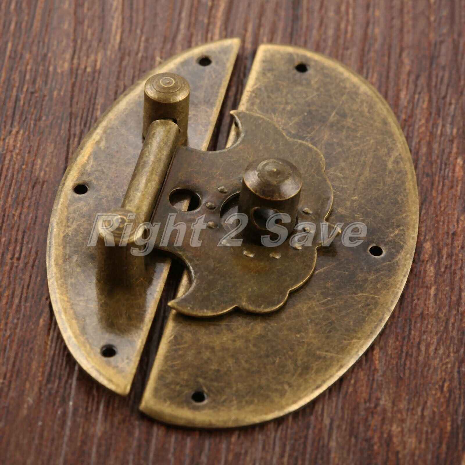 Retro Round Wooden Case Chest Jewelry Box Latch Hasp Lock Clasp Latches Hardware