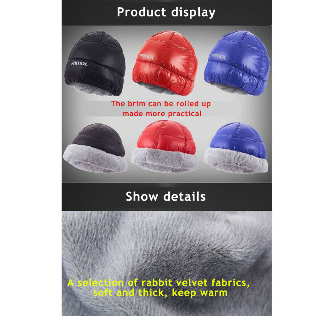 Winter Warm Down Hat Outdoor Sports Cap Ski Climbing Hiking Snowboard Red
