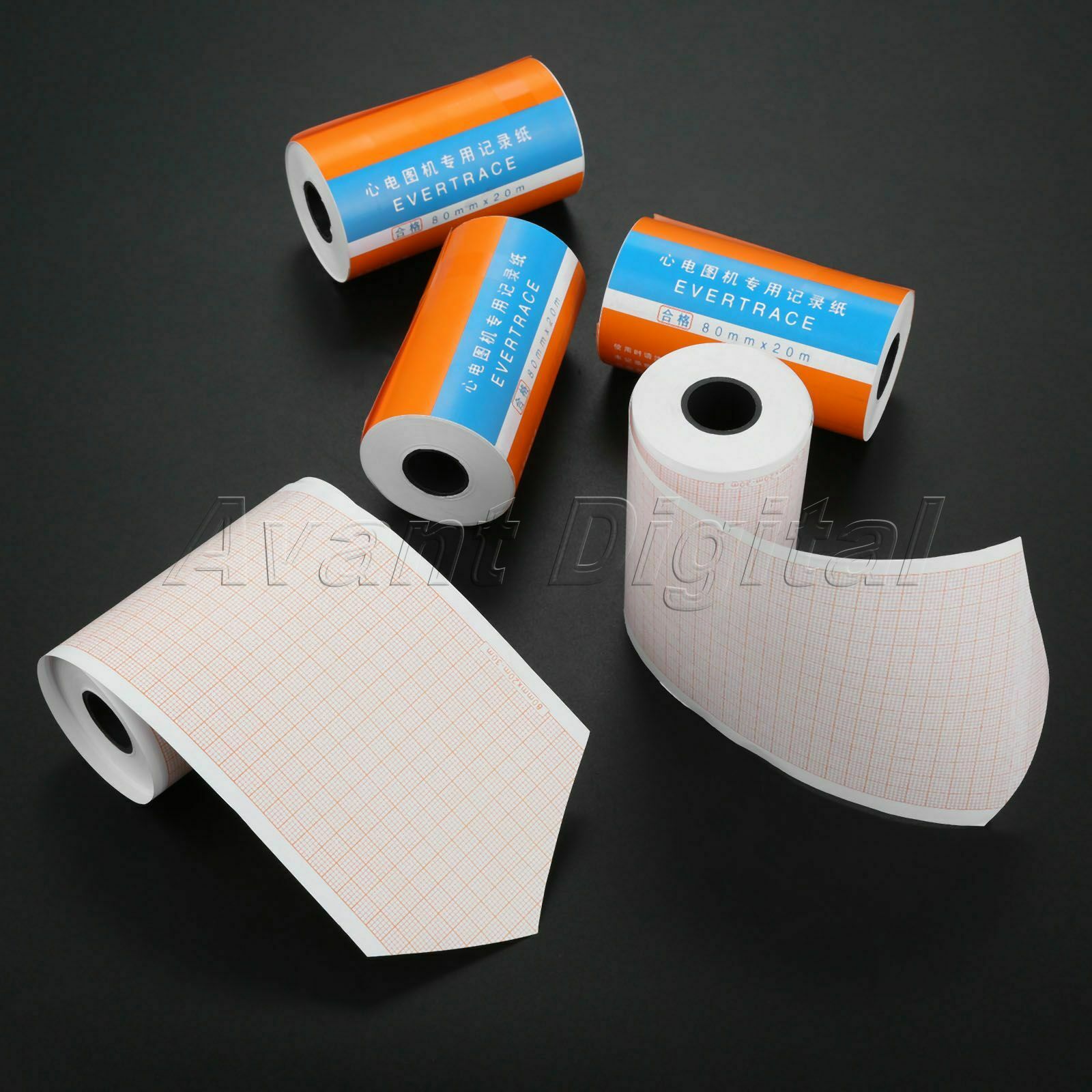 10 Roll 80mm*20m Clinic Thermal Printing Paper For ECG300G ECG Machine 3-channel