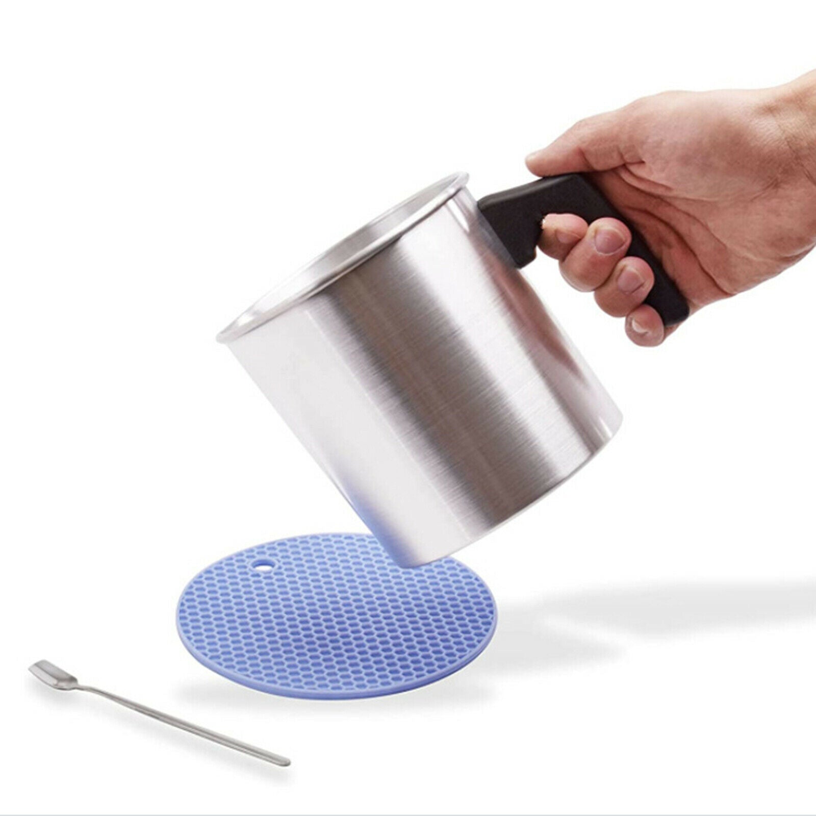 Aluminum Pouring Pot Candle Making Wax Melting Jug Pitcher Soap Crafts Spoon