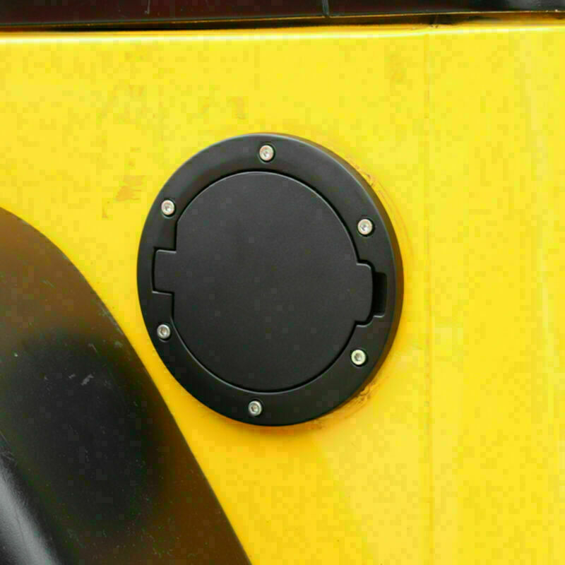Black Locking Door Fuel Gas Tank Cap Cover For 2007-2018 Wrangler TJ CN