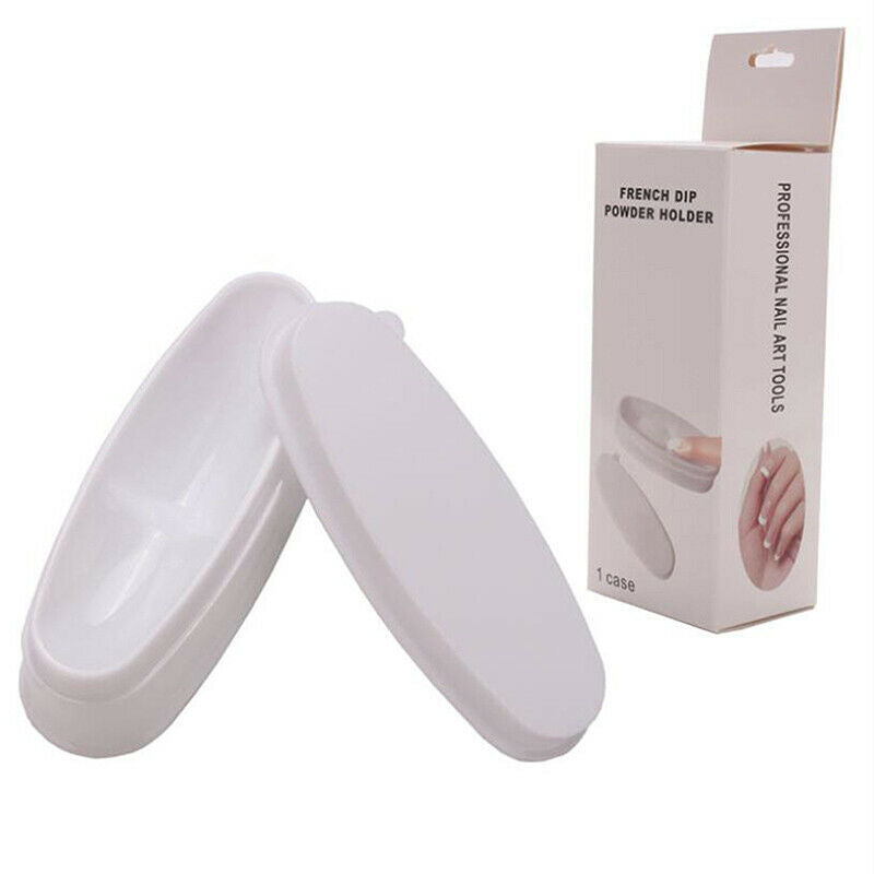 French Smile Line Sculpture Tips Acrylic Guide Box Dip Tray Mold Nail Art ToSJ