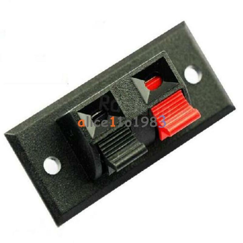 5Pcs 2 Way Stereo Speaker Terminal Strip Push Connector Plate Block Rated Load