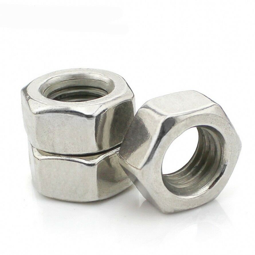 Qty 1 - M12 x 1.75mm Pitch Stainless Steel Left Hand Thread Hexagon Full Nuts