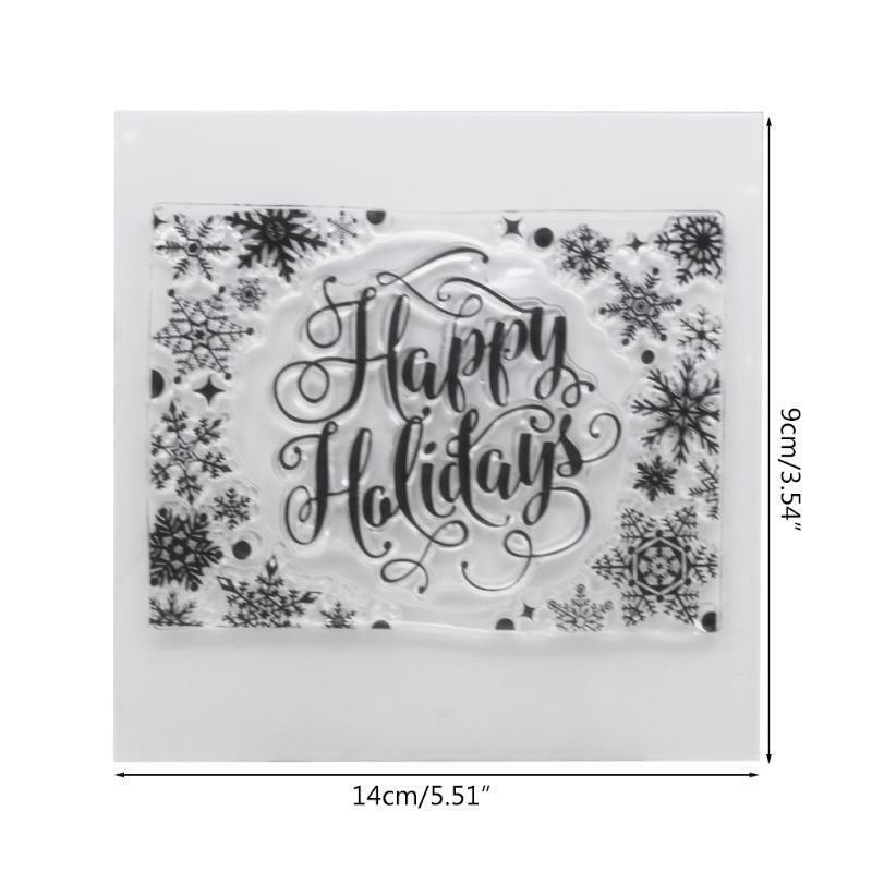 Happy Holidays Snowflake Silicone Clear Seal Stamp DIY Scrapbooking Embossing
