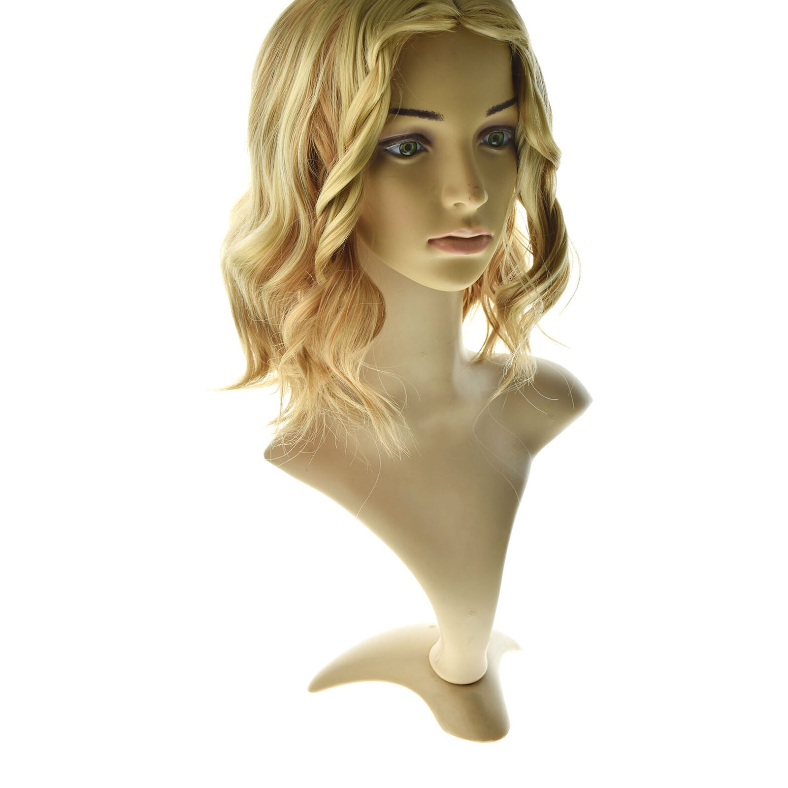 Women Tousled Modern Bob Short Loose Wave Blond Balayage Synthetic Hair