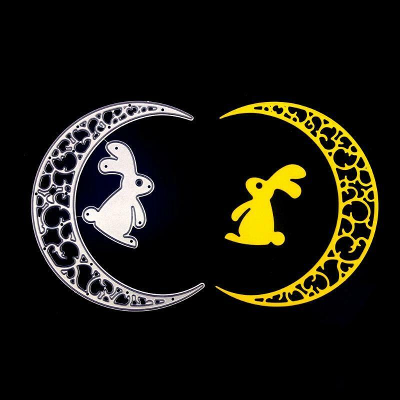 Easter Bunny Moon Metal Cutting Dies Stencil Scrapbooking DIY Album Stamp Paper