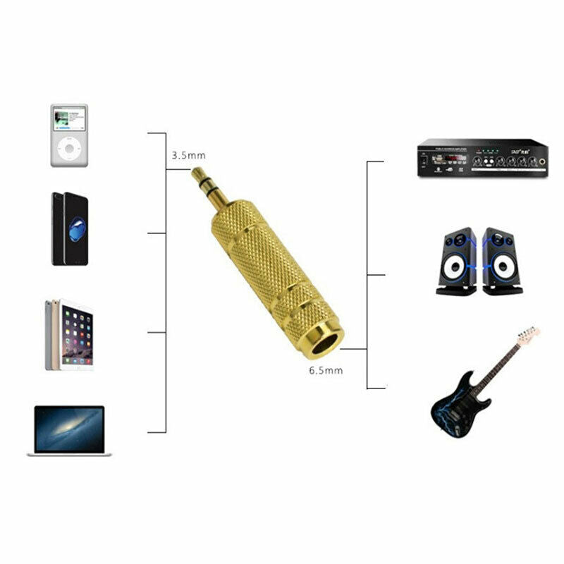 3.5mm Male to 6.5mm Female Stereo Mic Audio Headphone Jack Adapter Conver.l8