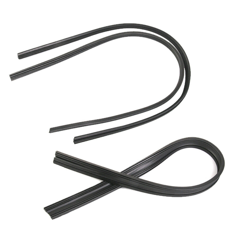4Pcs Flexible Cut to Size Frameless Wiper Blade Strips Universal Black