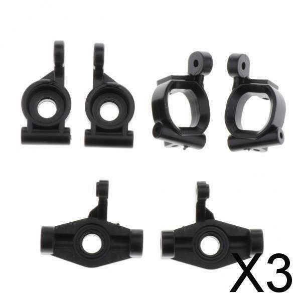 3X 6pcs RC 1:14 Plastic Hub Carrier Upgrade Parts Black for WLtoys 144001 Car