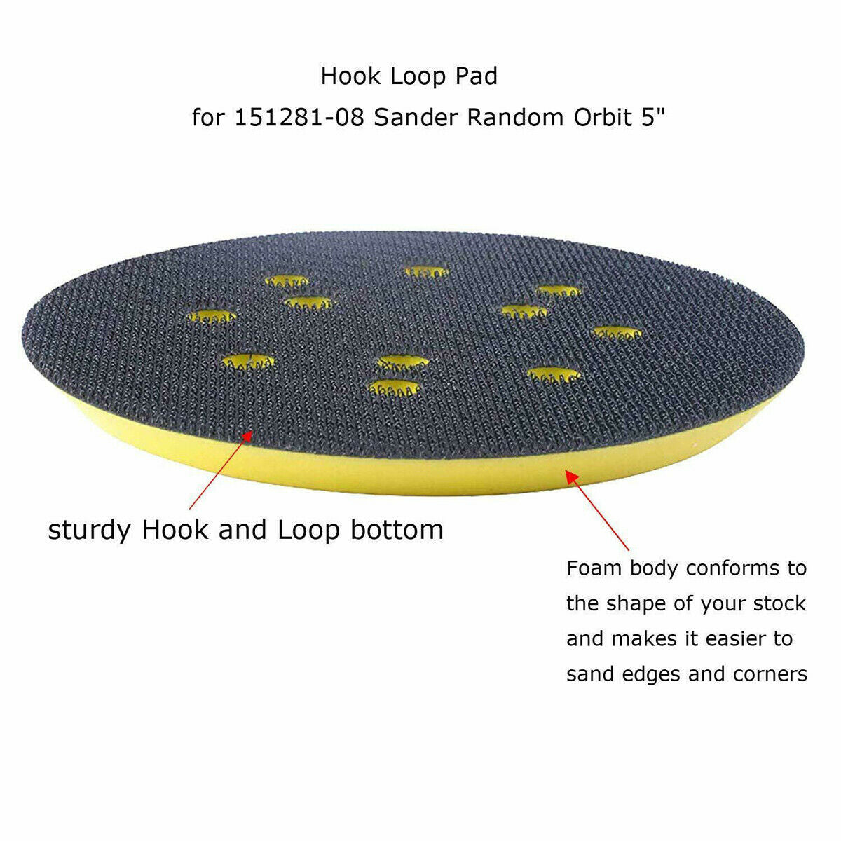5" 8hole Sander Pad Hook & Loop Dewalt Porter Cable Decker 151281-08 DW421K NEW