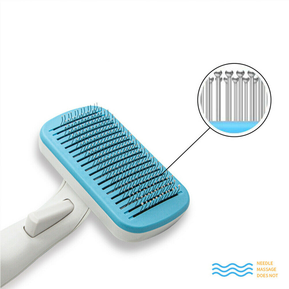 Pet Comb Dog Cat Brush Massage Automatic Remove Hair Knot Combs Cleaning Brush^