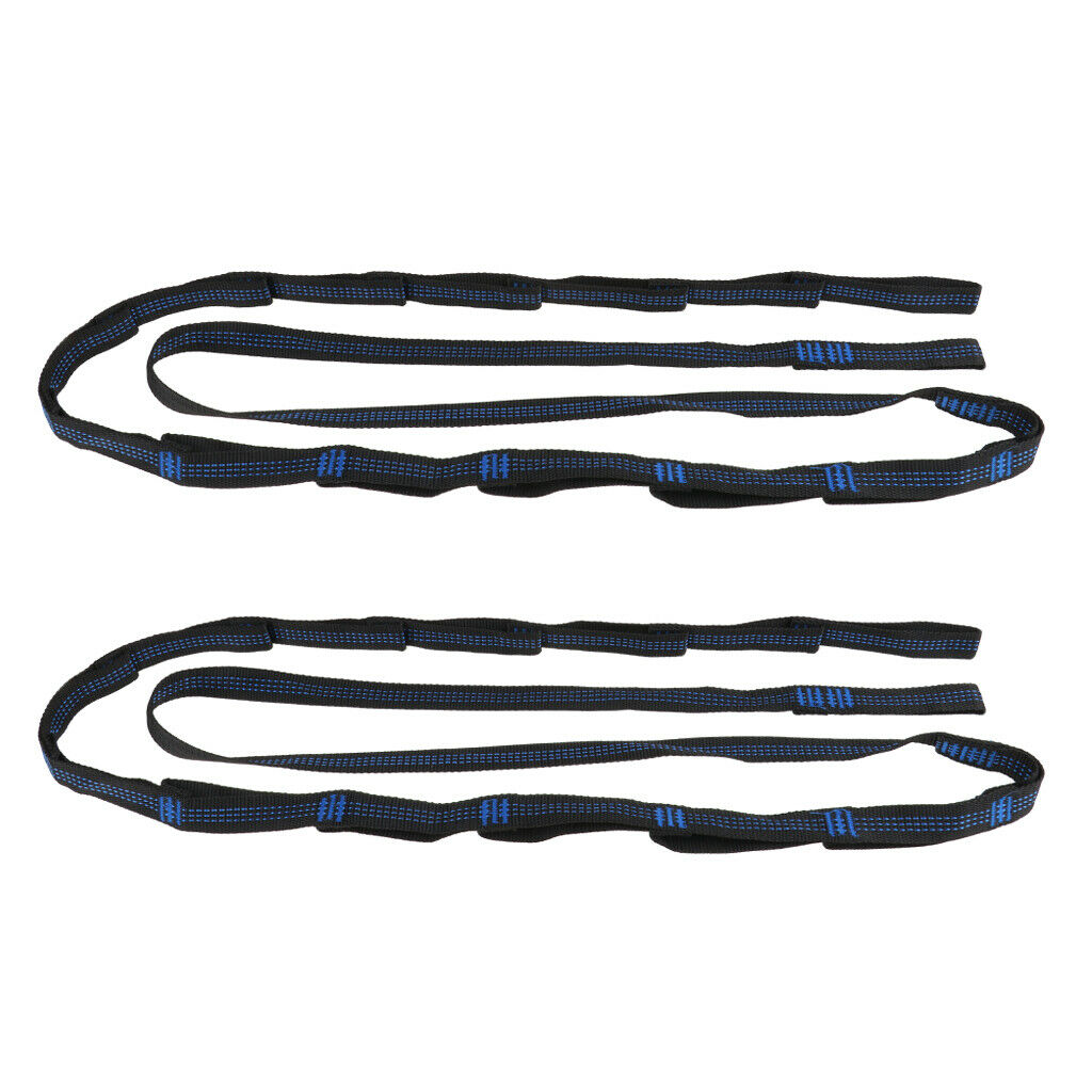 2pcs Adjustable Hanging Extension Hammock Straps Heavy Duty  Swing - Blue,