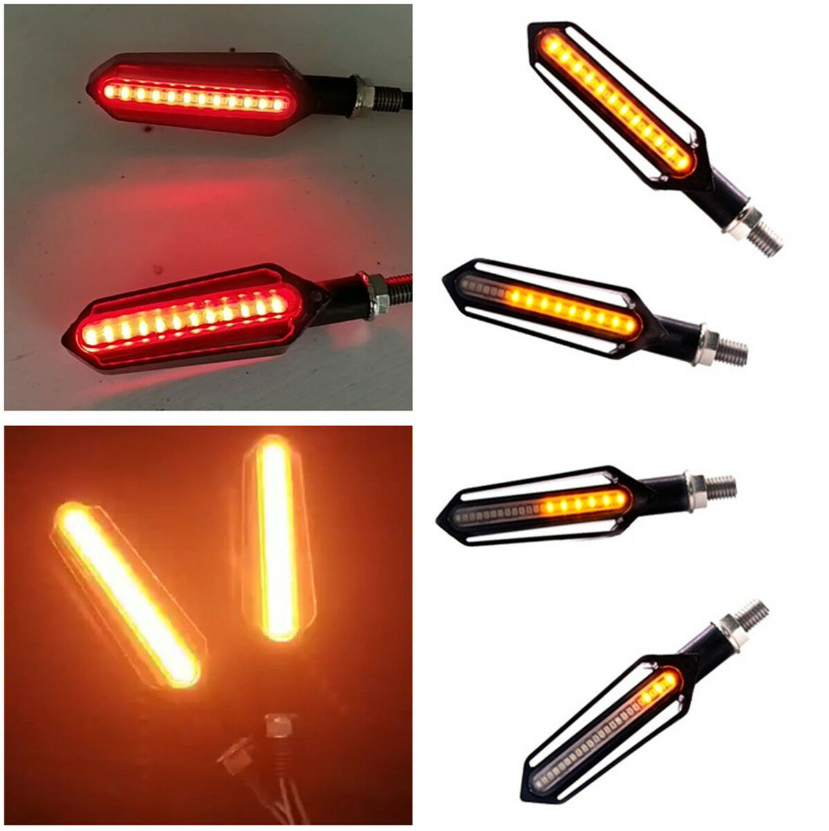 2 Pair Scooter LED Turn Signal Light+Brake Lamp Super Bright Cool Style Design