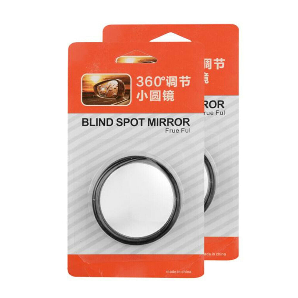 1 Pair Universal 360° Wide Angle Adjustable Reversing Rearview Mirror White Edge