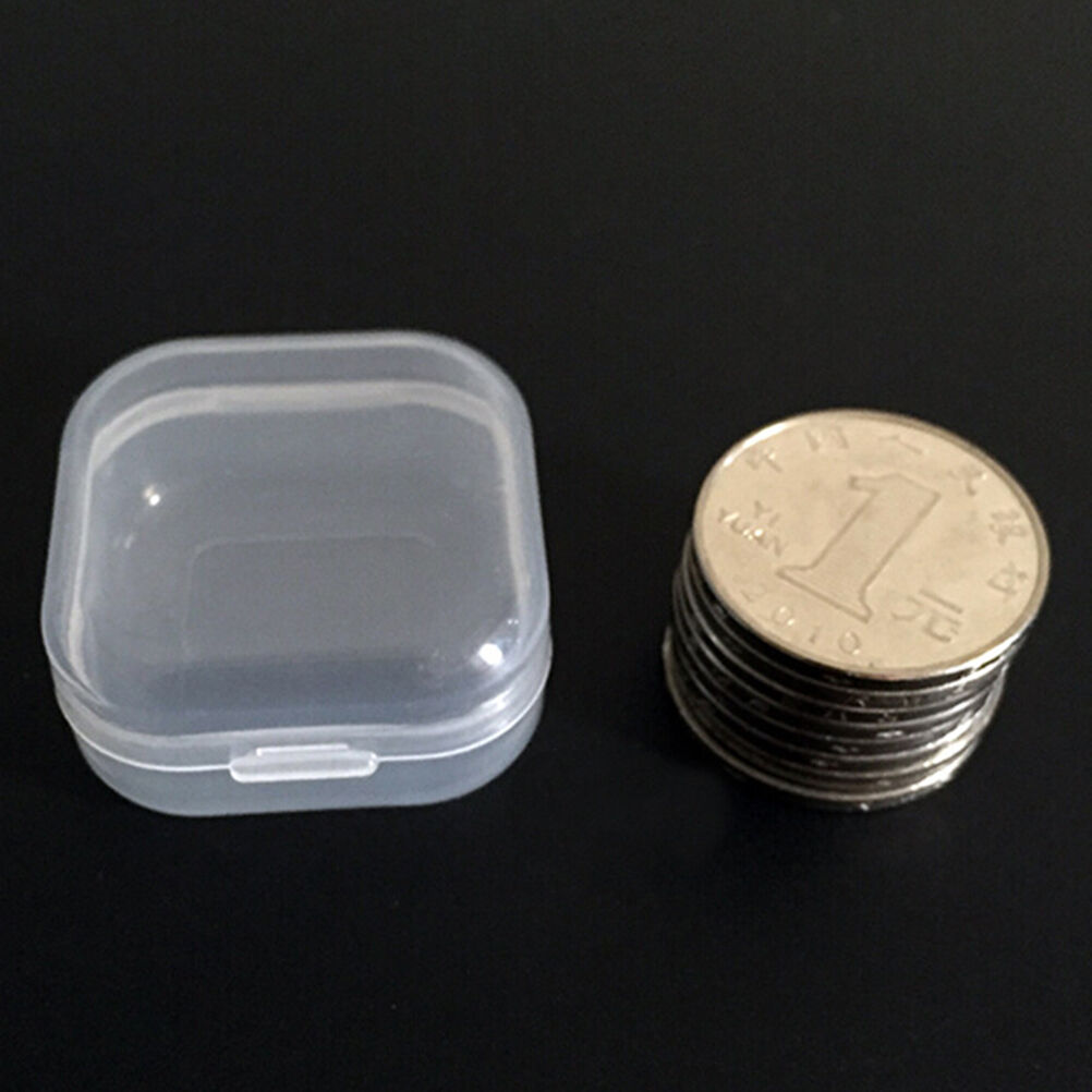 10X Clear Plastic Transparent With Lid Storage Box Collection Container Case _DD