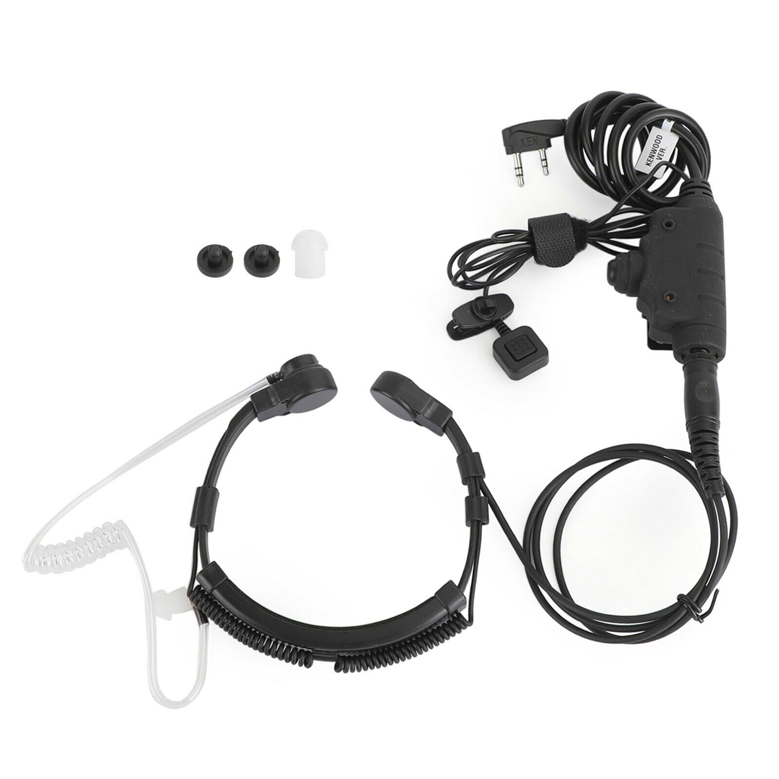 Throat Mic Headset Dual PTT Air Tube Fit for BaoFeng UV5R UV82 TK3107 TK-3201