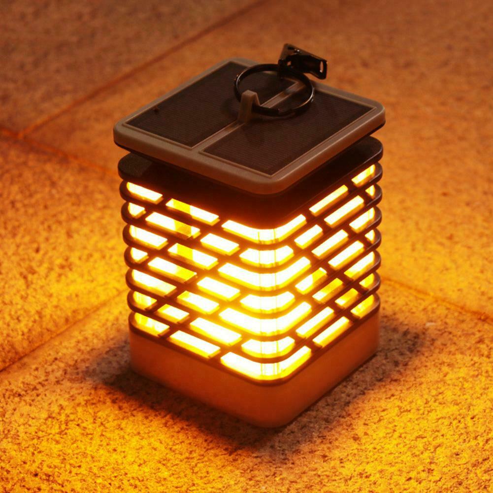 Waterproof LED Solar Lamp Flickering Smokeless Flameless Candle Flame Lamp A#S