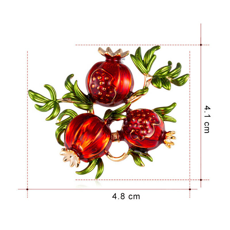 Trendy Enamel Pomegranate Fruit Brooch Lapel Pin Clothing Scarf BadgesJewel N_DD