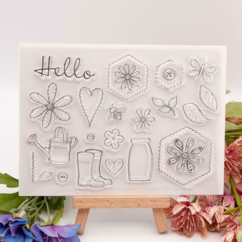 flower leaves Silicone Clear Seal Stamp DIY Scrapbooking Embossing Photo Album