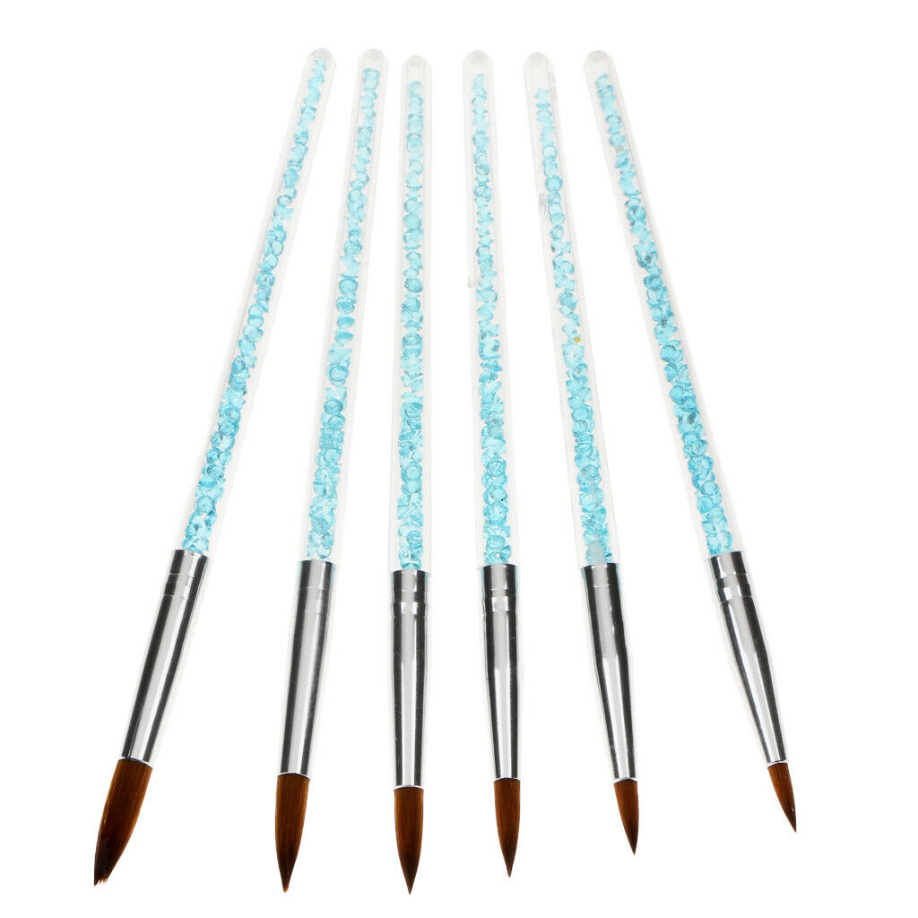 6 Pcs Mermaid Tail UV Gel Liner Brush Set Manicure Nail Art Pen Beauty Tools