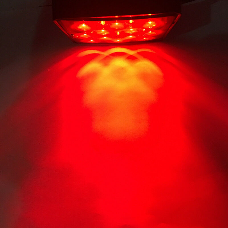 2" Trailer Hitch Receiver Cover 12LED Red Brake Light Stop Lamp Tube Cover w/Pin