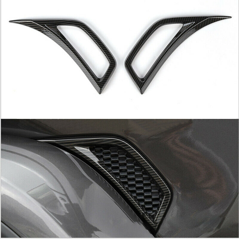 Carbon fiber Style Car Leaf Plate Air Inlet Cover Trim For Jeep Wrangler JL 2018