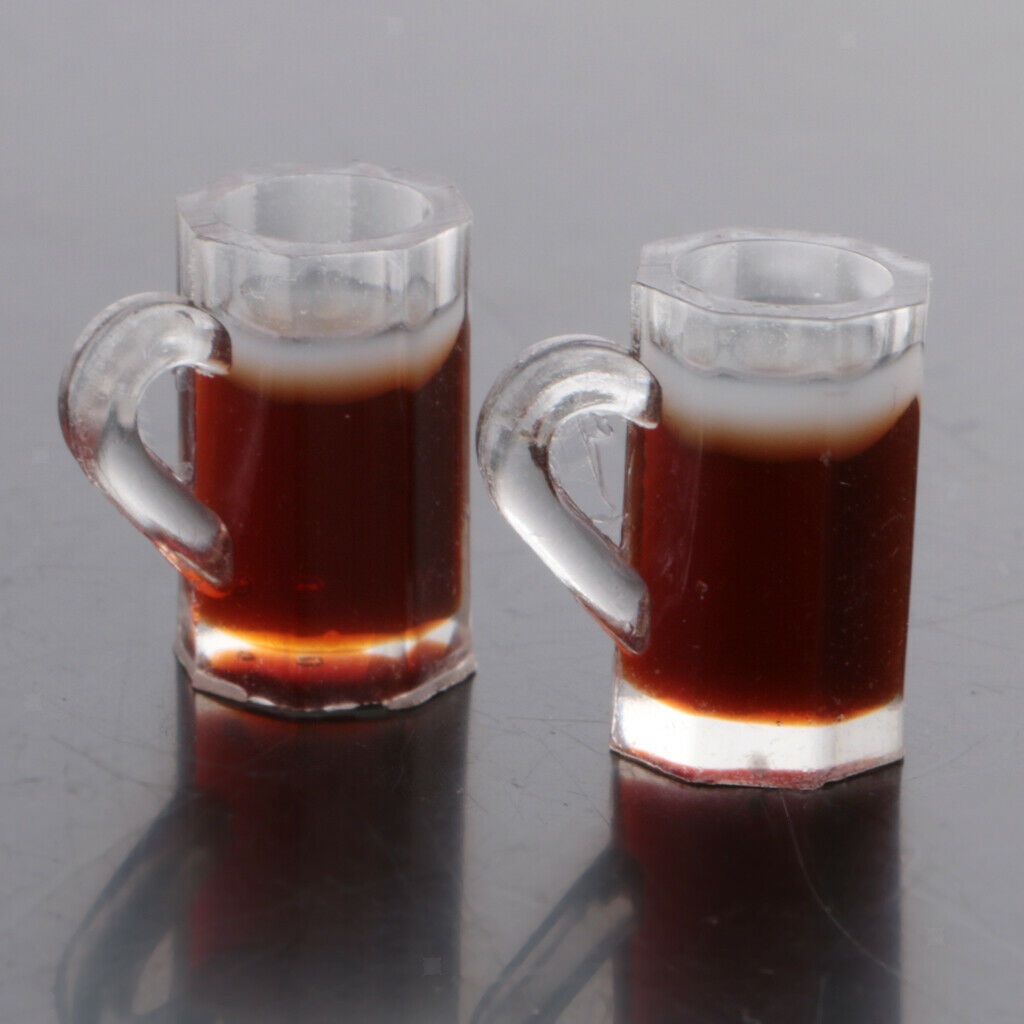 Pair Of Plastic Beer Cups For 1:12 Scale