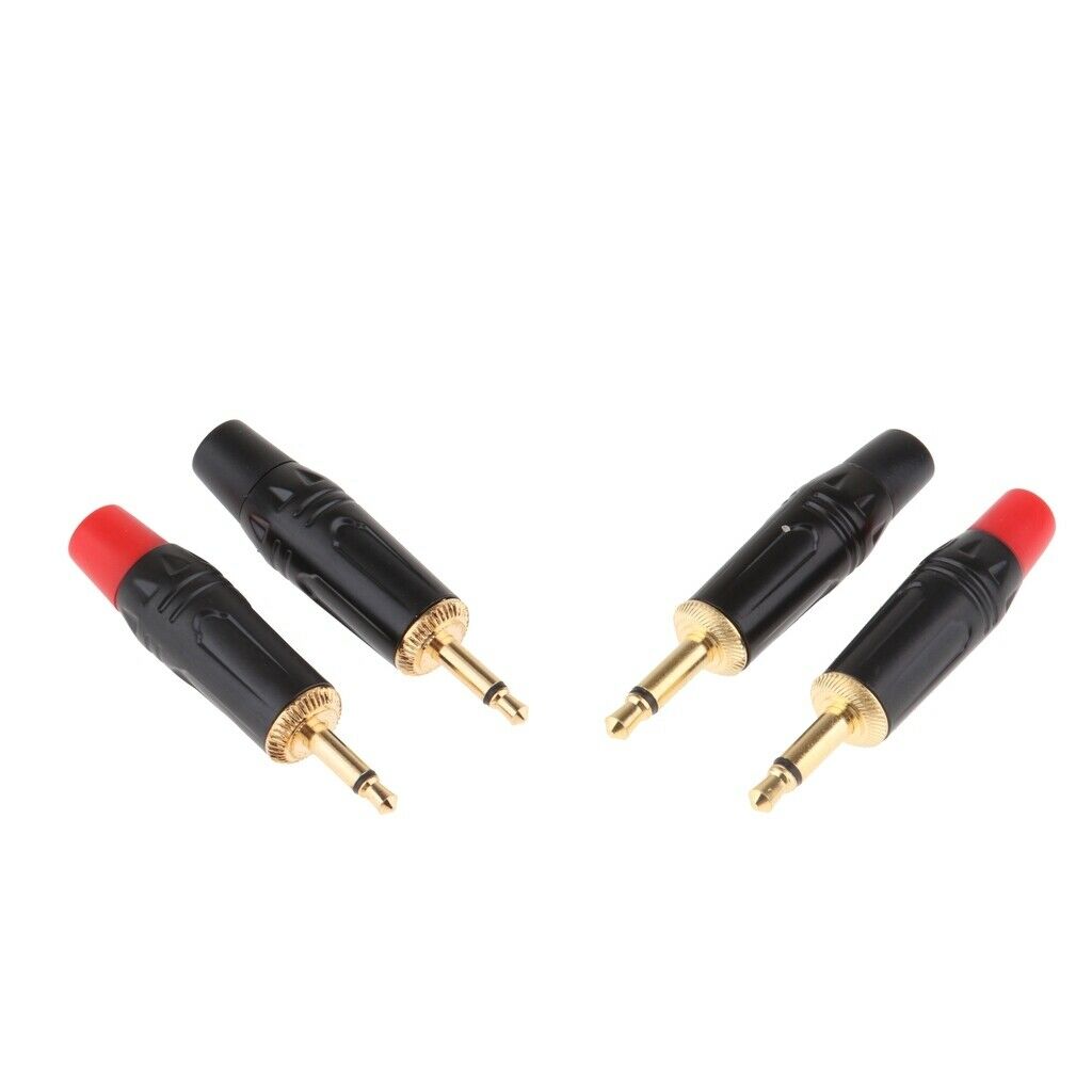 4x 3.5mm Aux Mono Jack Plug Solder Connector