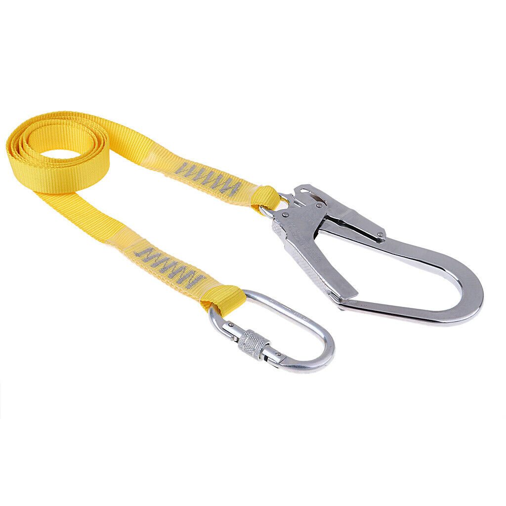 Outdoor Rock Climbing Lanyard Hardness Fall Protection Rope with Snap Hooks