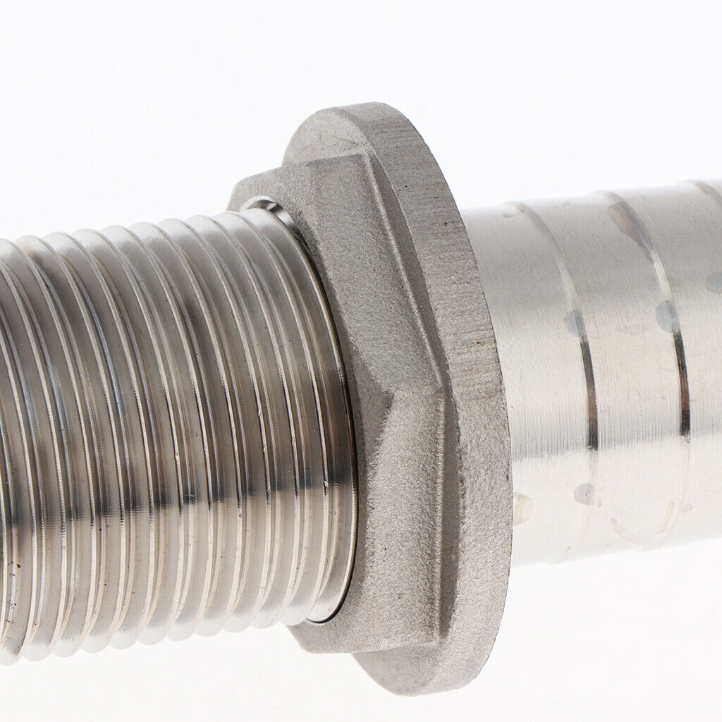 Boat Thru Hull Fitting/Drain 33.4mm 1" Hose Barb Marine 316 Stainless Steel