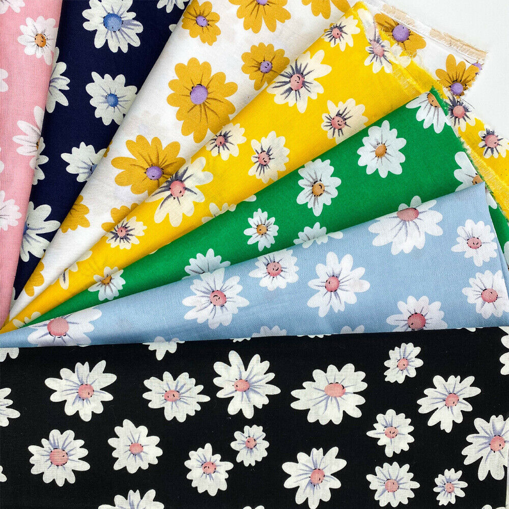 7Pcs Sunflower Cotton Fabric Patchwork DIY Quilting Sewing Handmade Material