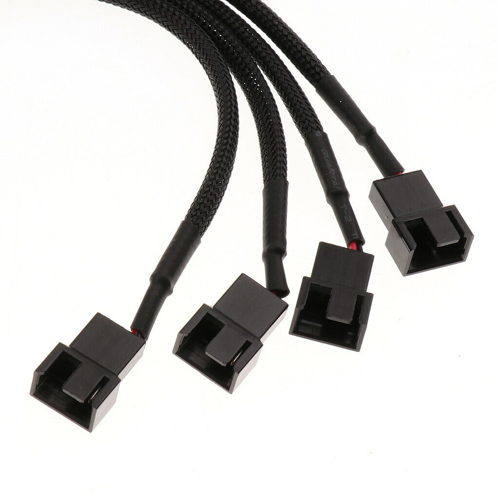 Premium Fans 4 Way Splitter Adapter Cables 4 Pin to 3 Pin 270mm
