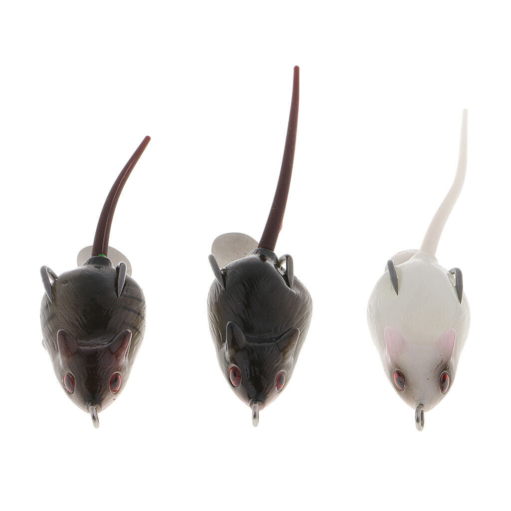 3pcs Mice Baits Frog Topwater Rat Lure Sequins Bait Artificial Fishing Lures
