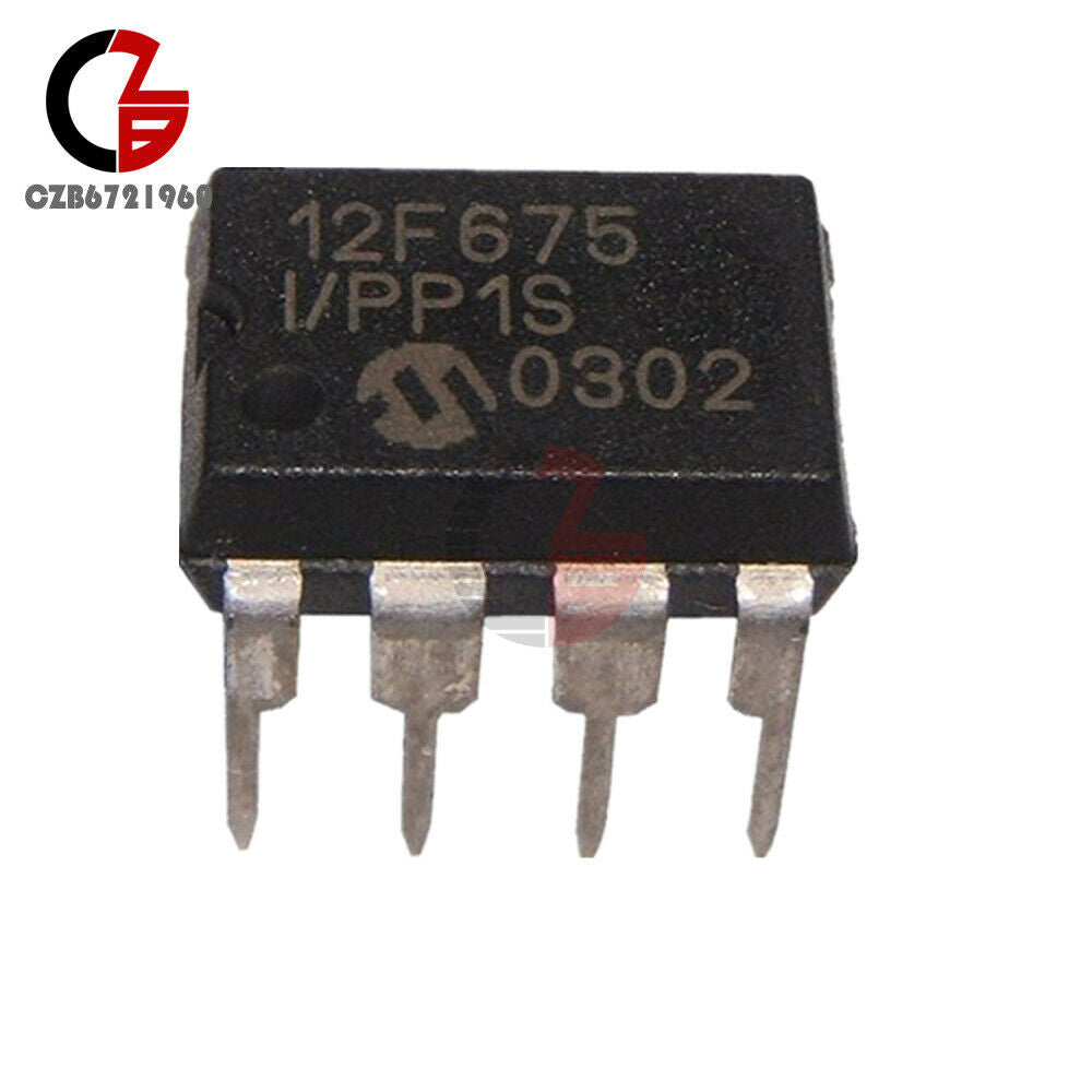 5PCS 8Pin PIC12F675-I/P PIC12F675 12F675 DIP-8 Microcontroller CHIP IC 12F675