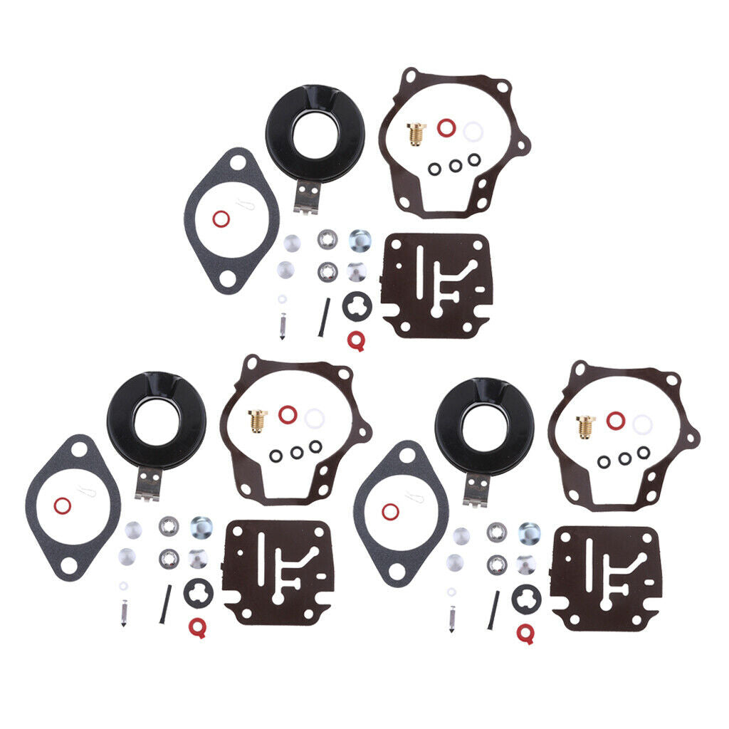 3x Carburetor Carb Rebuild Kit For Johnson Evinrude 20-50HP Outboard Engines