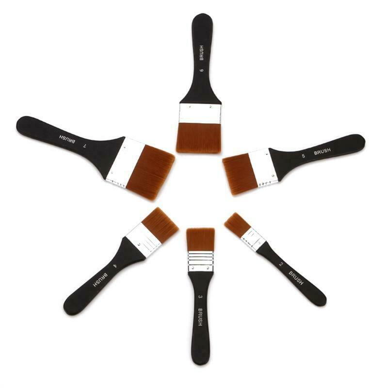 7pcs/set Professional Nylon Hair Painting Brush Wooden Oil Watercolor Acrylic