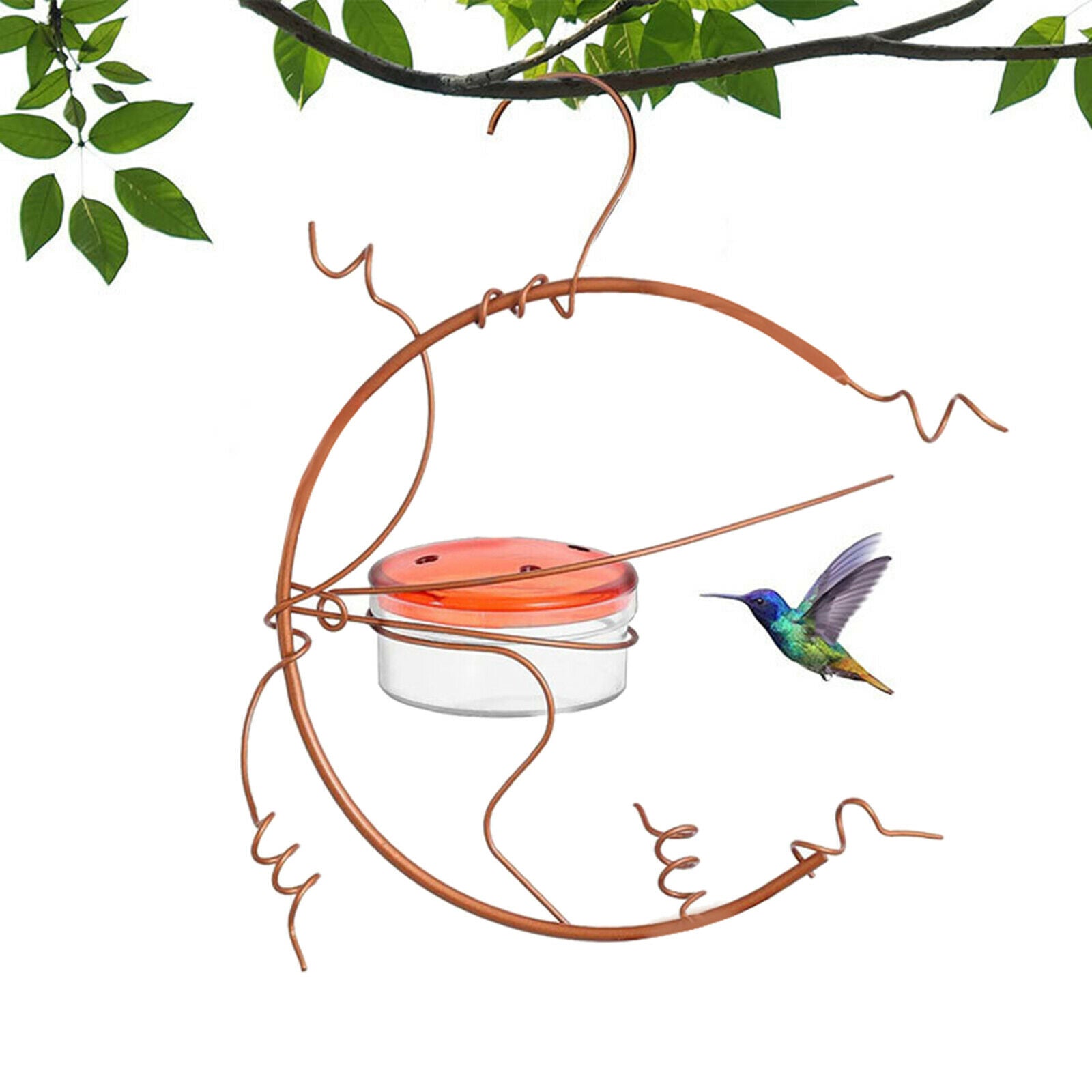 Metal Hummingbird Feeder with 4 Ports Outside Patio Yard Hanging Home Garden
