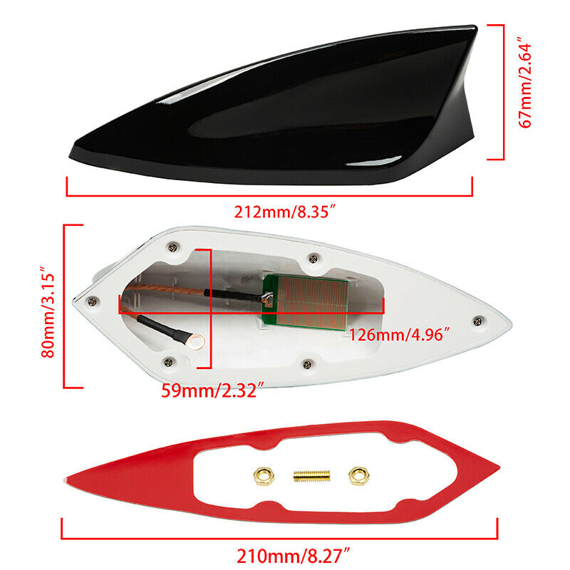 1x Black Car Roof Shark Fin Style Antenna AM/FM Radio Signal Aerial Decor Cover