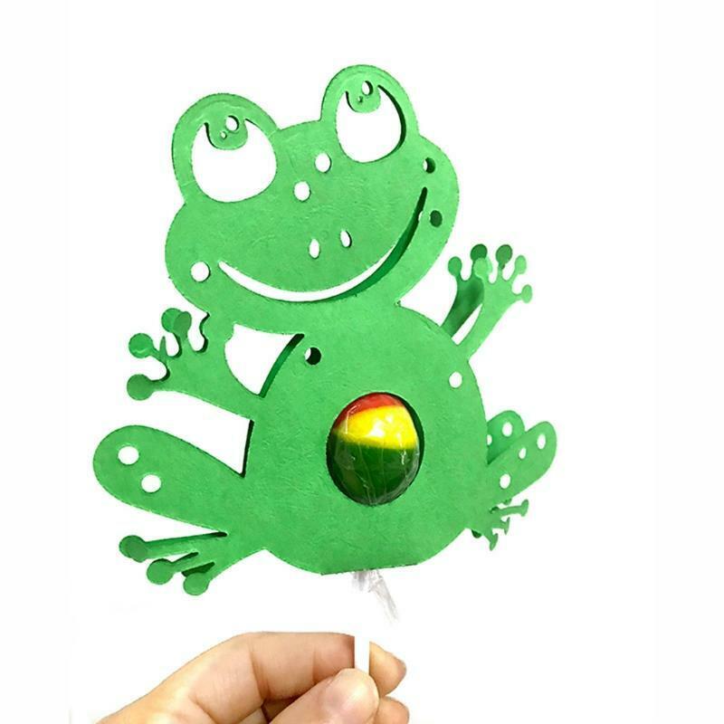 Cute Metal Cutting Dies Frog Shape Lollipop Holding Case Embossing Making Dies