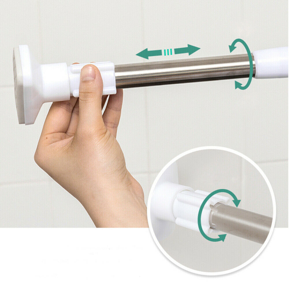 Extensible Curtain Rod Stainless Steel Rods 110-200cm Window Accessories