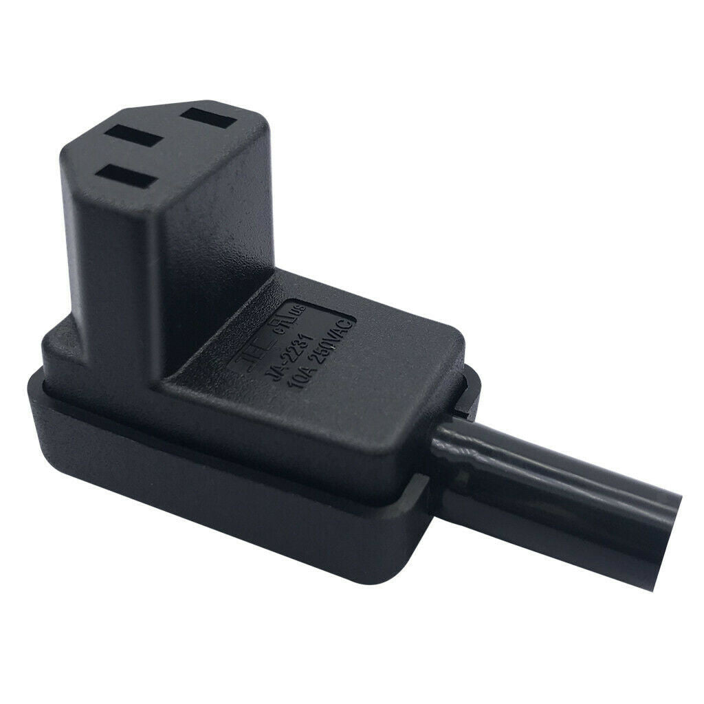 2 Pieces C13 Power Plug 90 Degree IEC 320 C13 Female Plug Power Wire Adapter